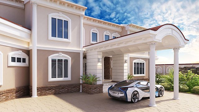 Luxury villa exterior design