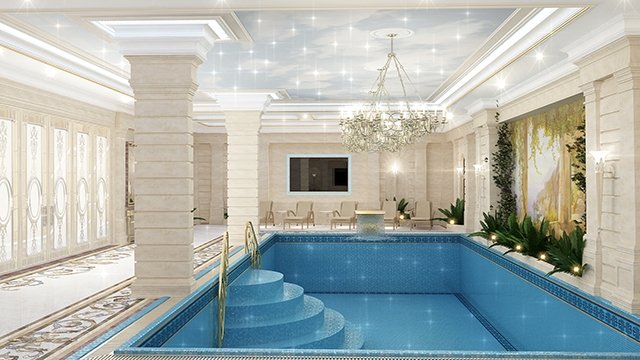 Роскошный дизайн бассейна