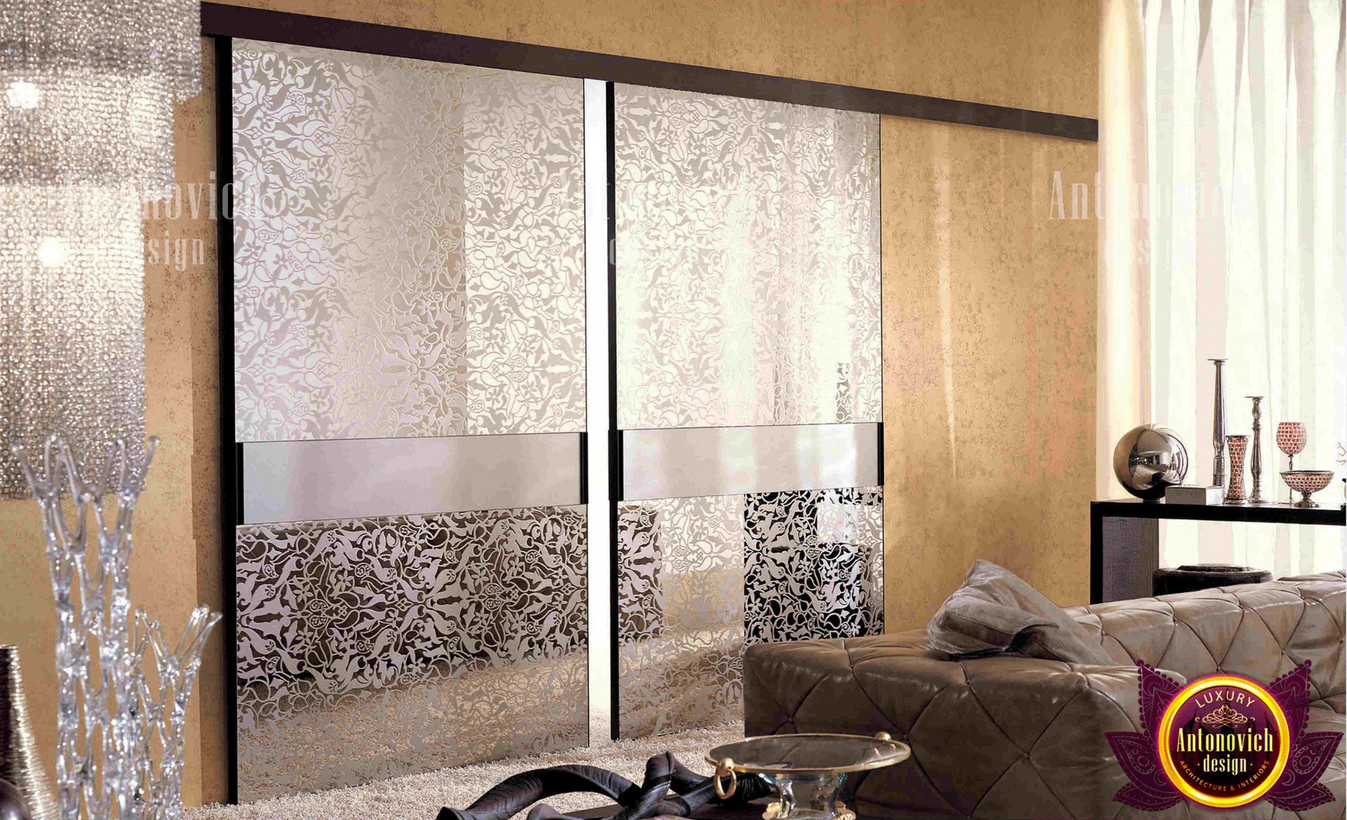 living room doors with glass