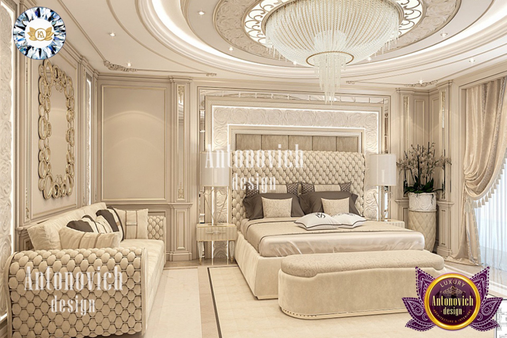 FINEST BEDROOM INTERIOR DESIGN BY LUXURY ANTONOVICH DESIGN