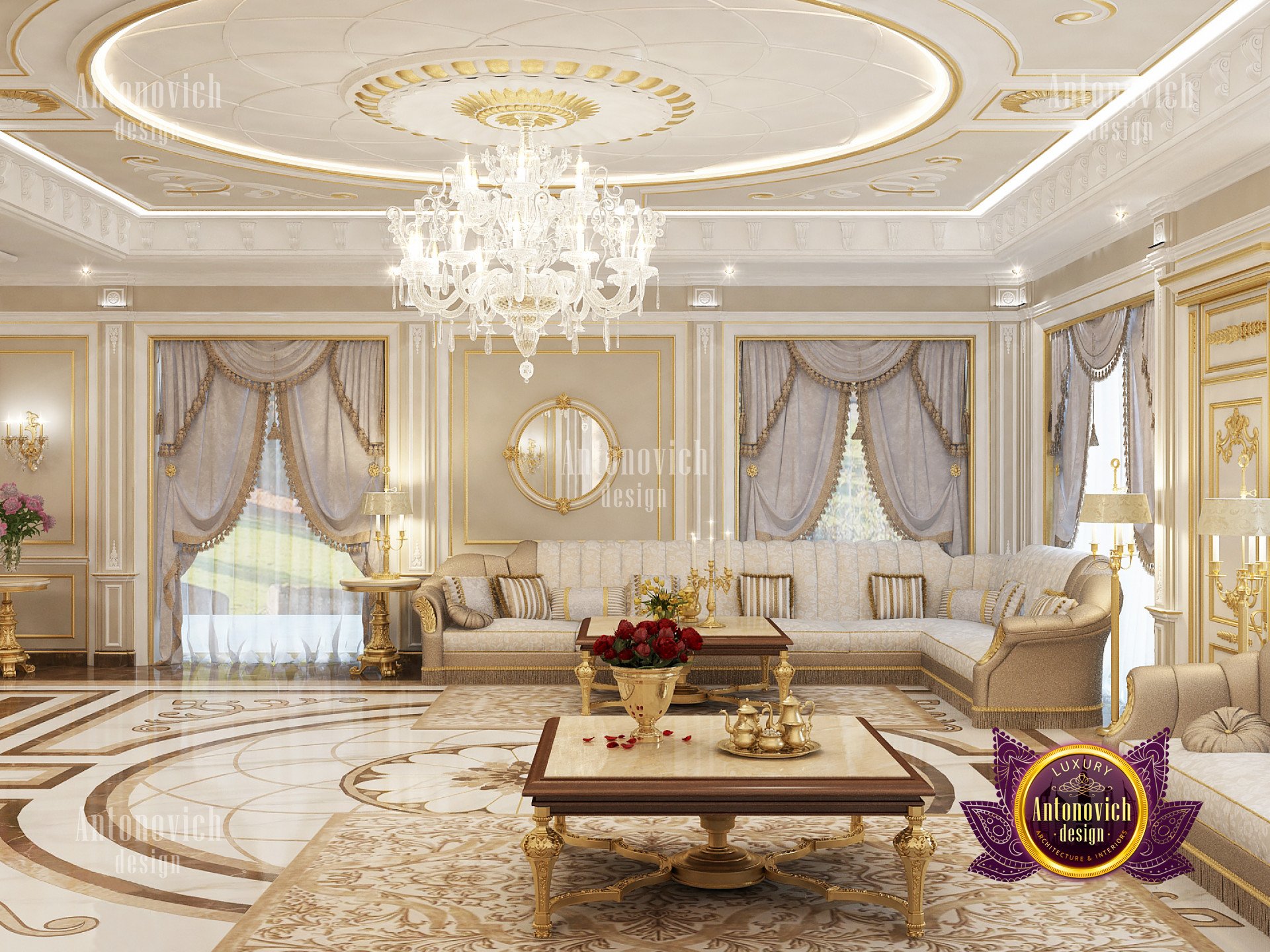 Beautiful living room interior - luxury interior design company in