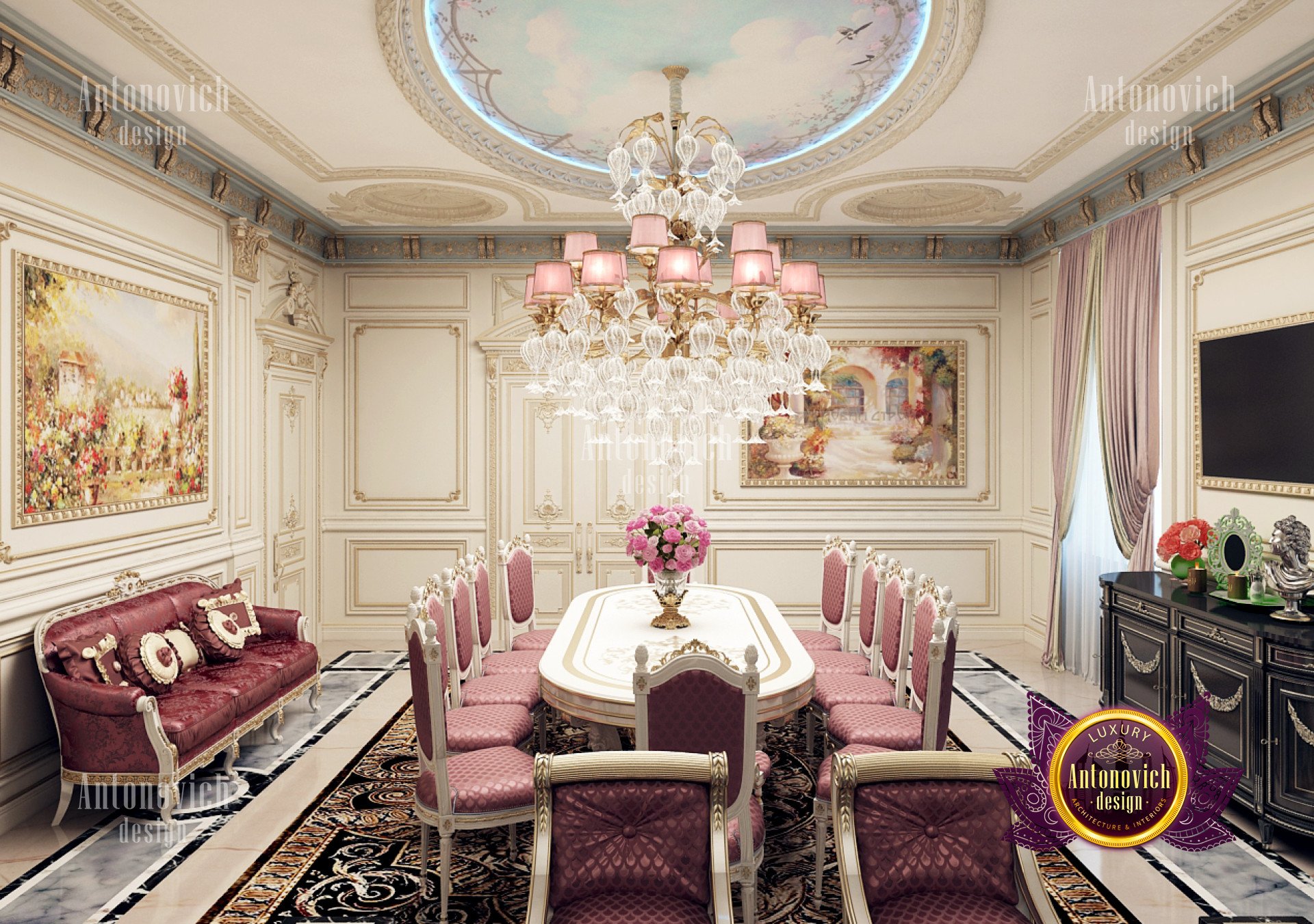 Spacious dining room - luxury interior design company in California