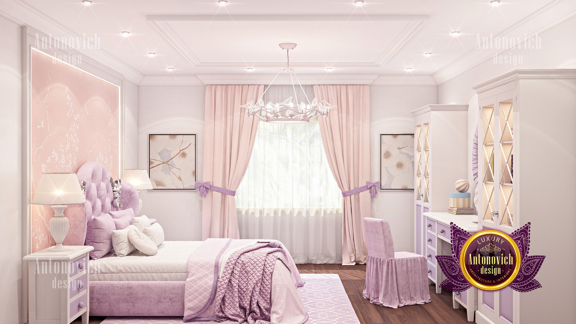 Girl\'s luxury bedroom interior design