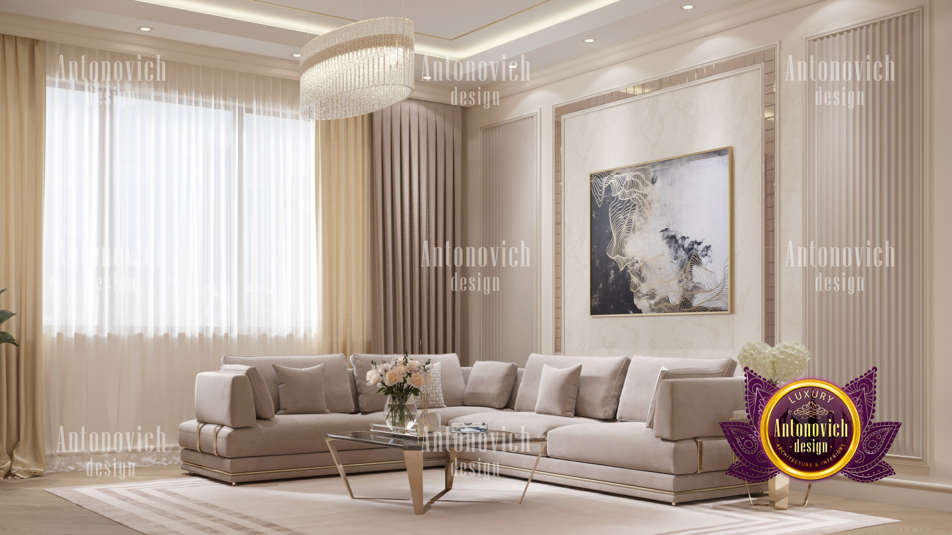 Elegant Living Room Design Idea For Luxurious Villa