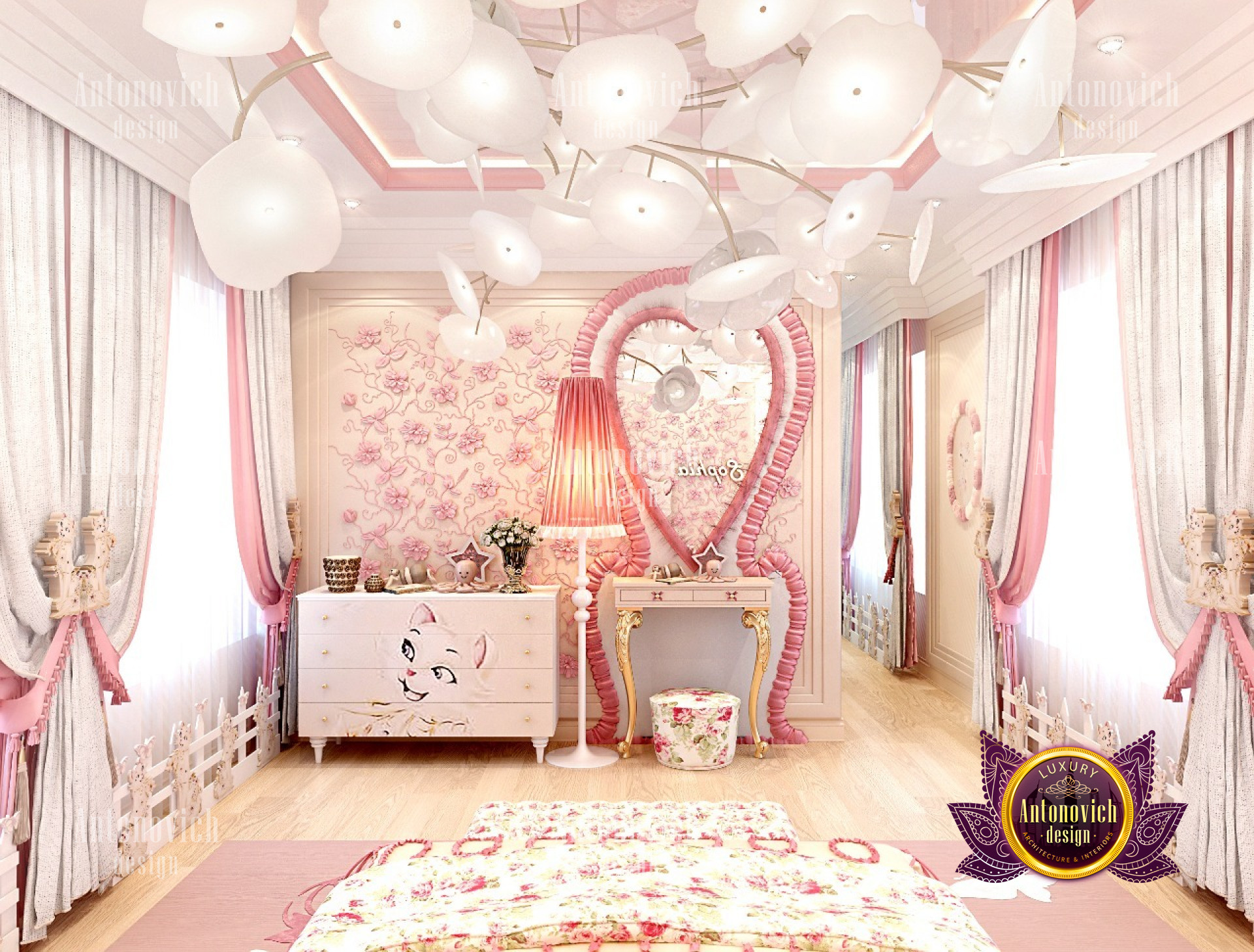 Luxury Pink Bedroom Interior Design For Girls