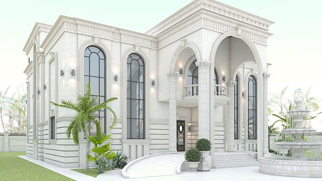 Diseño exterior de casas de lujo