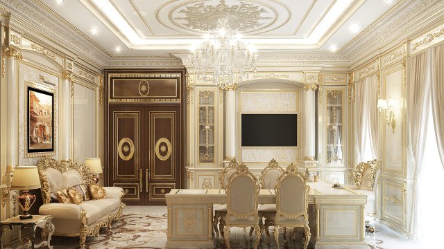 Royal classic office interior