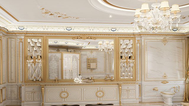 Spacious luxury bathroom