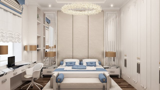 Комфортный дизайн спальни в Майами