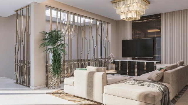 Удобный дизайн гостиной для стильной квартиры