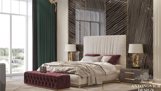 Идея роскошного дизайна спальни в Майами