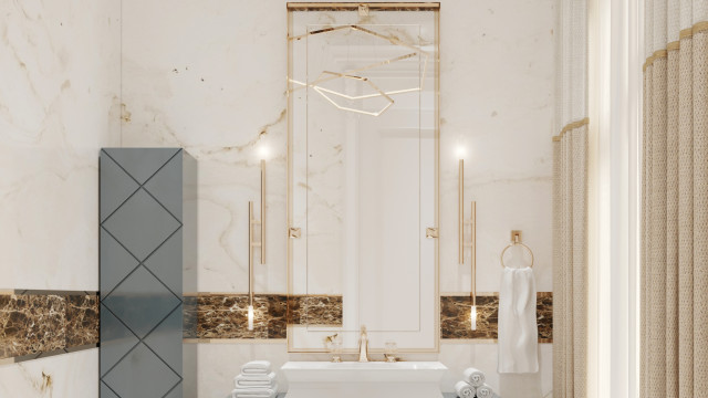 Изысканный дизайн интерьера ванной комнаты