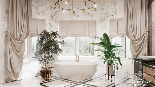 Прекрасный роскошный декор ванной комнаты