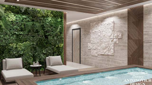 Luxury Indoor Pool and Sauna Interior Design