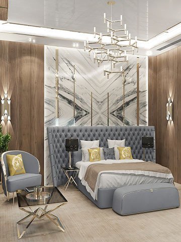 Современный дизайн спальни в Майами