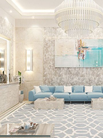 Elegante diseño de interiores de salas de estar en California