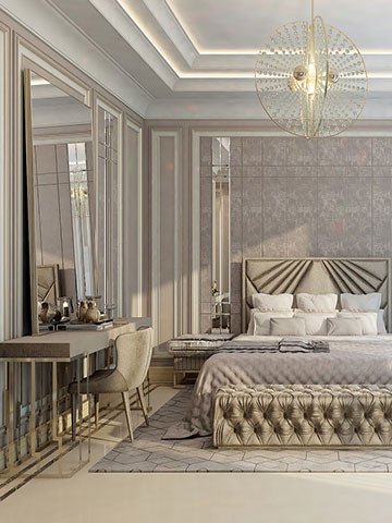 Precioso diseño de dormitorio en Beverly Hills