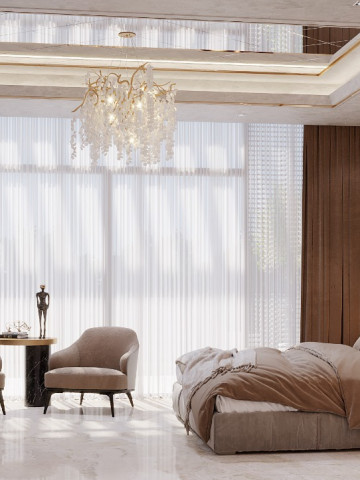 Красивый дизайн интерьера спальни в стиле люкс