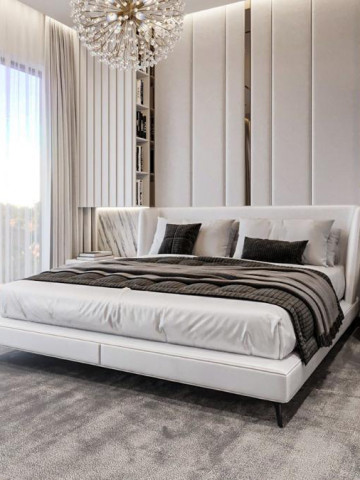 Monochrome Scheme for a Luxury Bedroom Interior Design
