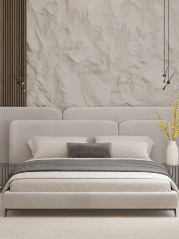 Дизайн интерьера роскошной спальни: Повышение элегантности с помощью текстурированных стен