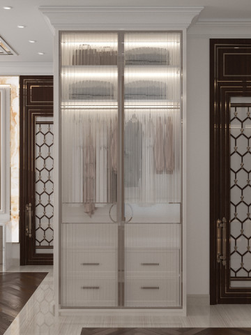 Opciones de almacenamiento para el diseño de interiores de dormitorios de lujo