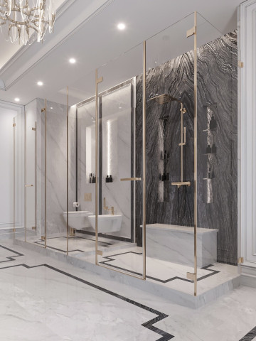 Opciones de pared para el diseño interior de baños de lujo