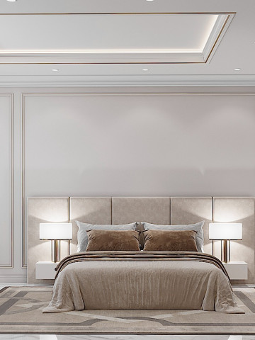 Cativante design de interiores de quartos brancos e castanhos