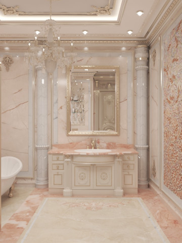 Улучшение интерьера ванной комнаты с помощью узоров на стенах