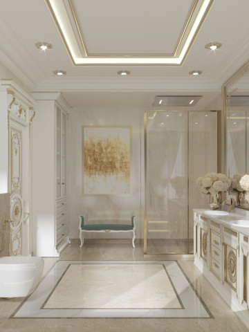 Soluções de design de interiores de casas de banho de luxo do Antonovich Group