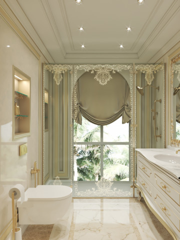 Superb Bathroom Interior in Gold