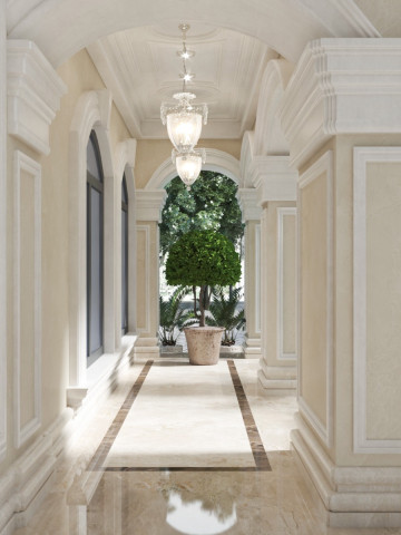 Architectural Design of a Classic Outdoor Hallway